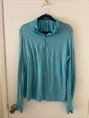 Nike Light Teal Quarter-Zip Performance Top